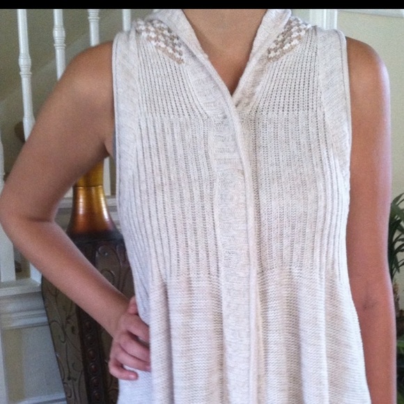 FREE PEOPLE HOODED SWEATER VEST MED - Picture 2 of 8
